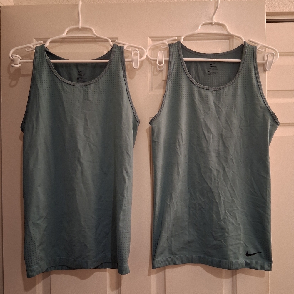 Lot of 2 Nike Pro Hypercool Compression Tanks Size XL Grey